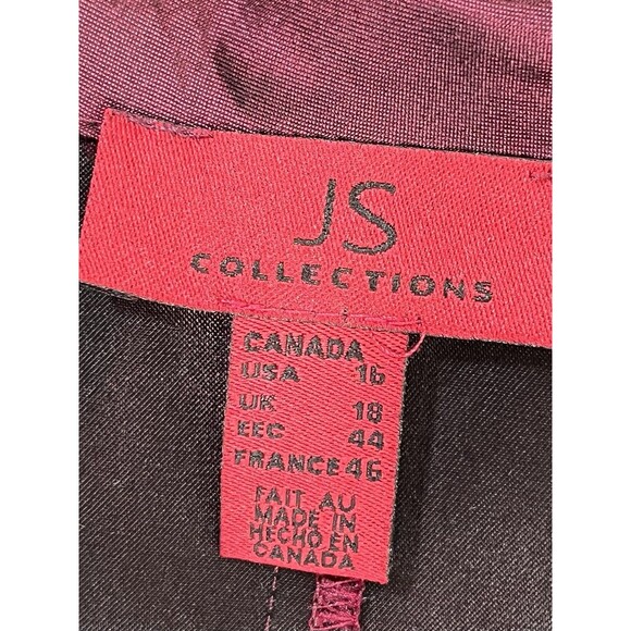 JS Collections Evening Top Jacket Blazer Rhinestone Buttons shiny metallic Sz 16 - Picture 8 of 14